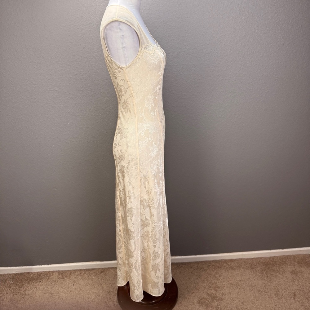 Vintage Victoria's Secret Gold Label jacquard bridal nightgown slip dress Sz M - Picture 6 of 9